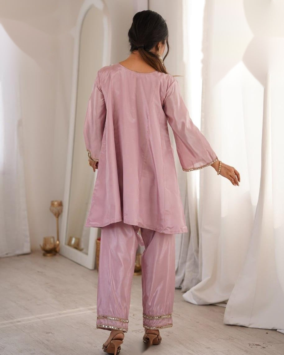 Mehr Mirror-Work Kurta Set with Potli