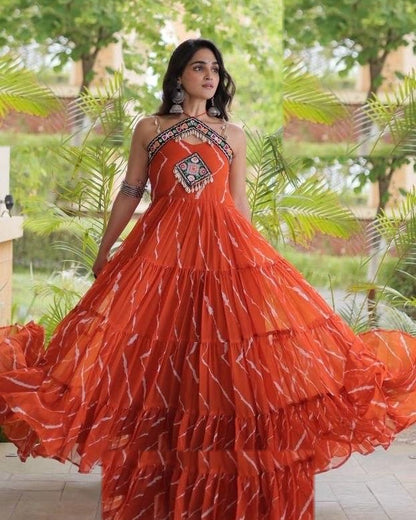 Kesar Laheriya Flared Dress