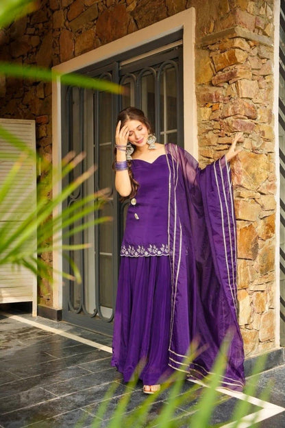 Varni Embroidered Rangoli Silk Kurta Set
