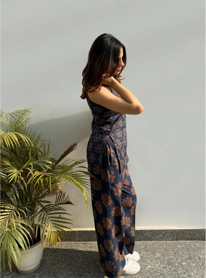 Daya Ajrakh Print Asymmetric Kurta & Palazzo Set