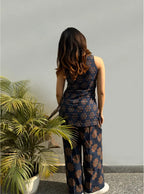 Daya Ajrakh Print Asymmetric Kurta & Palazzo Set