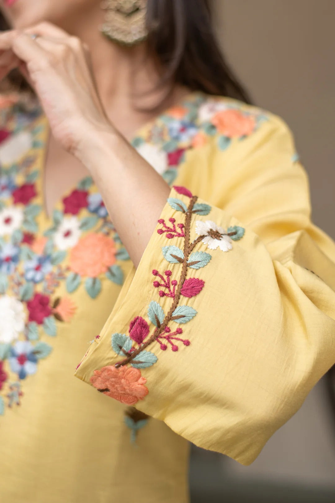 Pallavi Luxe Embroidered French Crepe Kurta Set