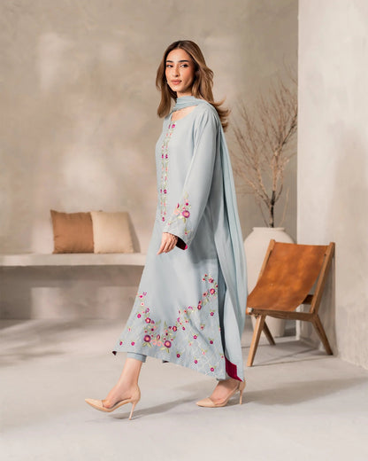Sai Artisan Floral Embroidered Chanderi Silk Suit Set