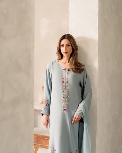 Sai Artisan Floral Embroidered Chanderi Silk Suit Set
